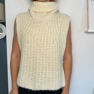 Cream Knit Sweater Vest